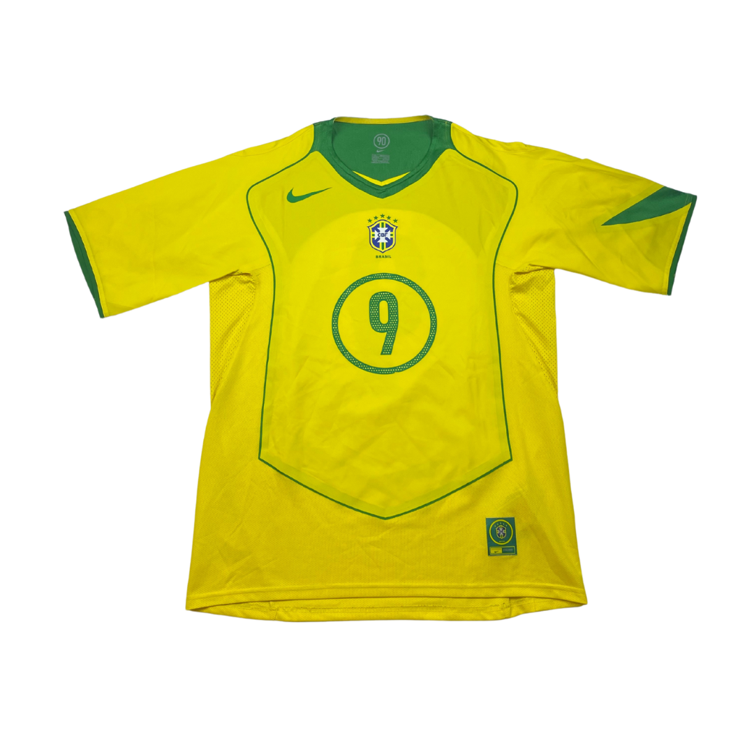 2004 Brésil Home Ronaldo #9 Limited Edition (L)