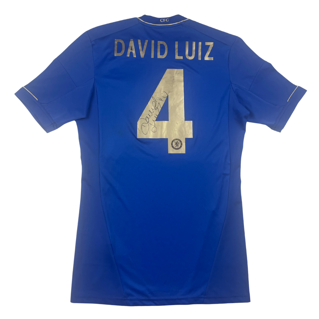 2012/13 Chelsea Home David Luiz #4 Signed Player Issue (9)