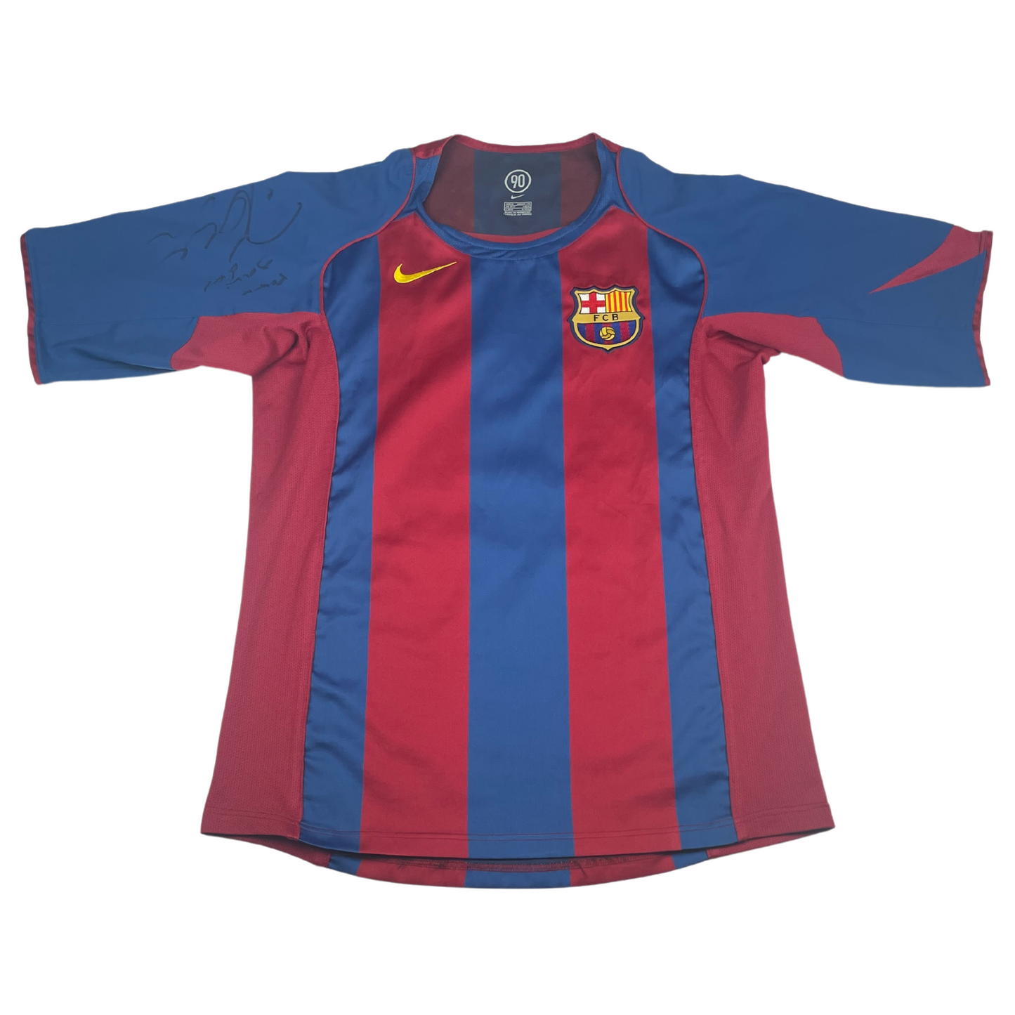 2004/05 FC Barcelona Home Ronaldinho #10 Signed (M)