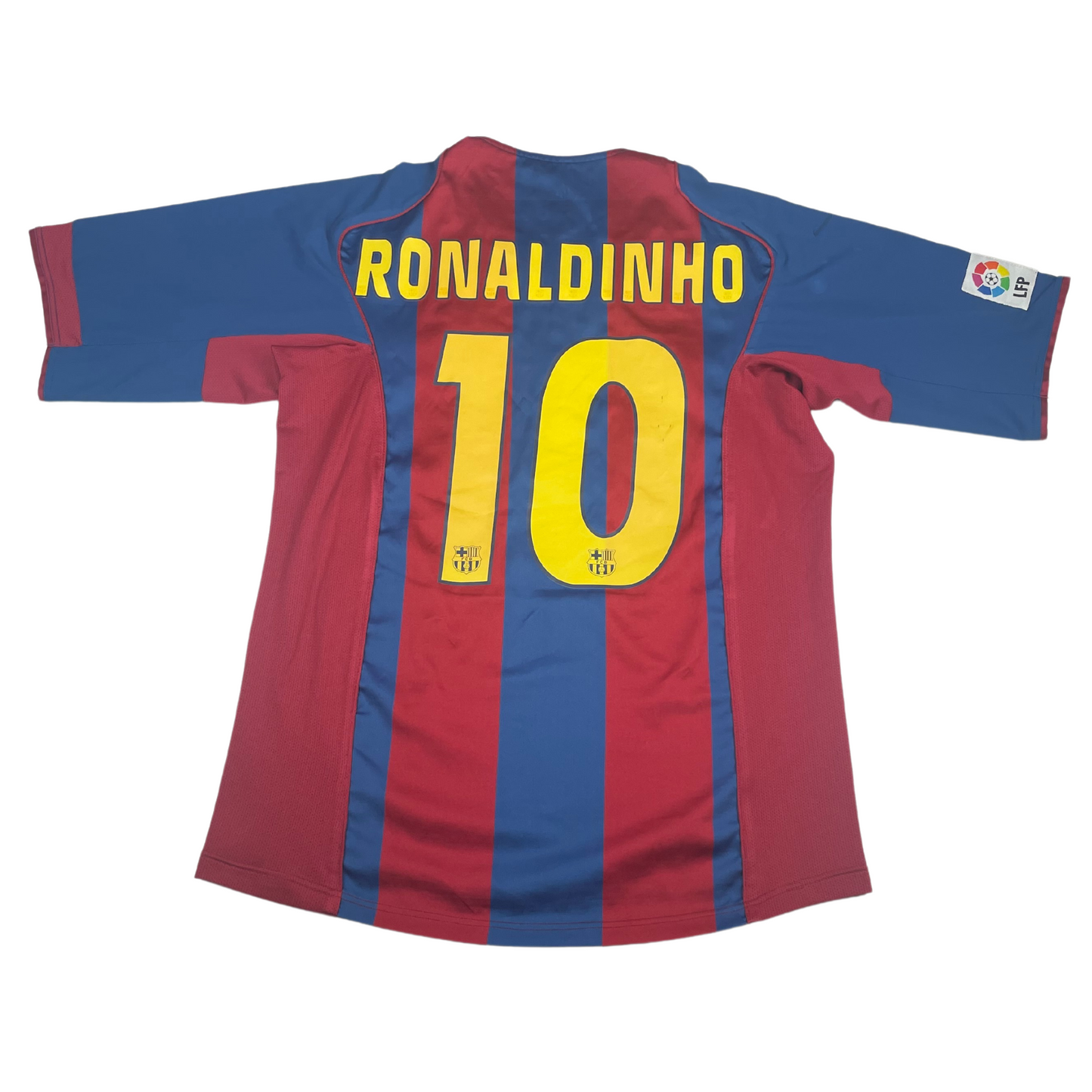 2004/05 FC Barcelona Home Ronaldinho #10 Signed (M)