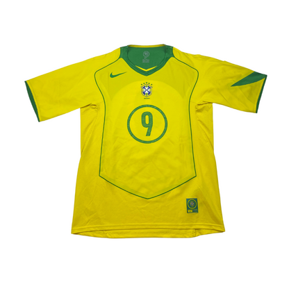 2004 Brésil Home Ronaldo #9 Limited Edition (L)