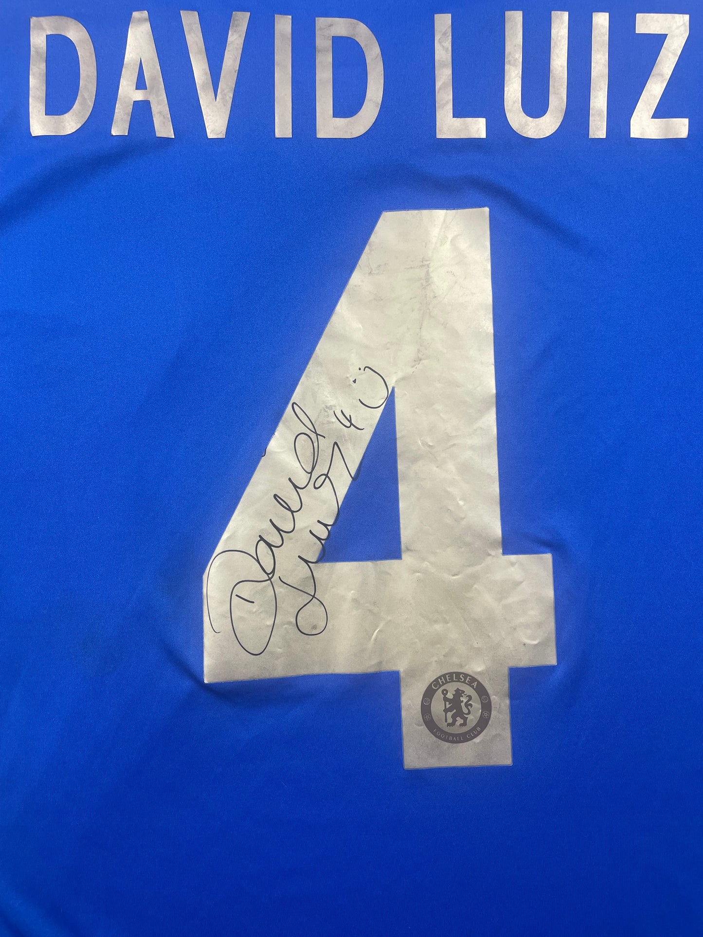 2012/13 Chelsea Home David Luiz #4 Signed Player Issue (9)
