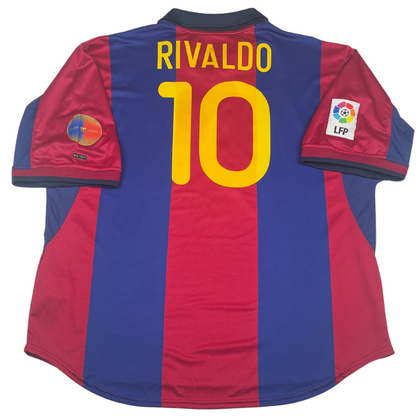 2000/01 FC Barcelona Home Rivaldo #10 (XL)