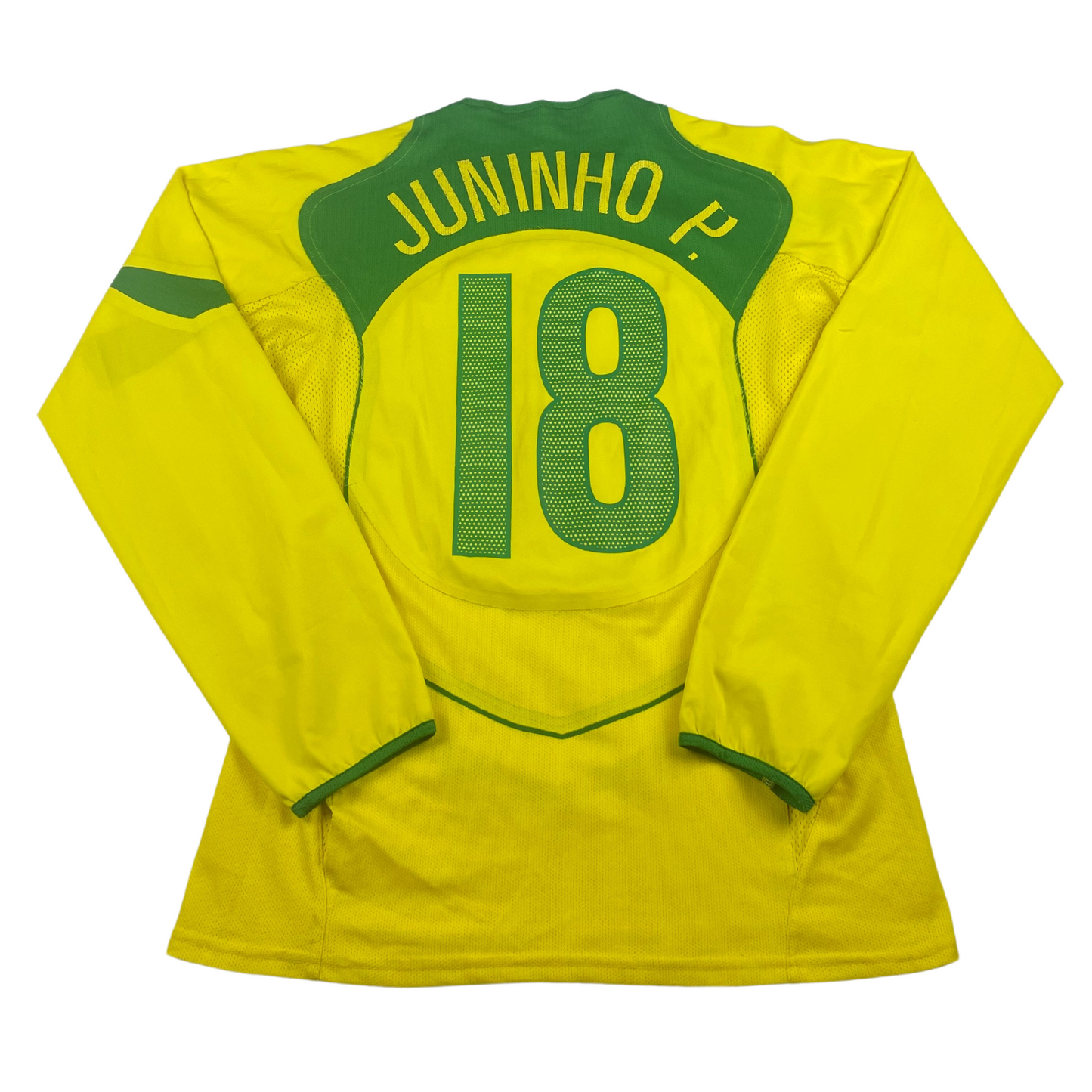 2004 Brésil Home Juninho Pernambucano #18 Match Issue (L)