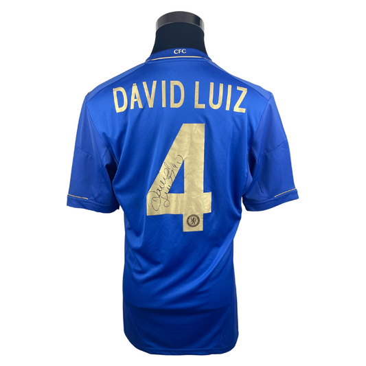 2012/13 Chelsea Home David Luiz #4 Signed Player Issue (9)
