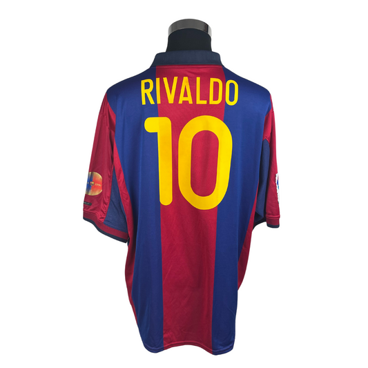 2000/01 FC Barcelona Home Rivaldo #10 (XL)